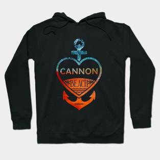 Cannon Beach, Oregon, Sandy Heart Ship Anchor Hoodie